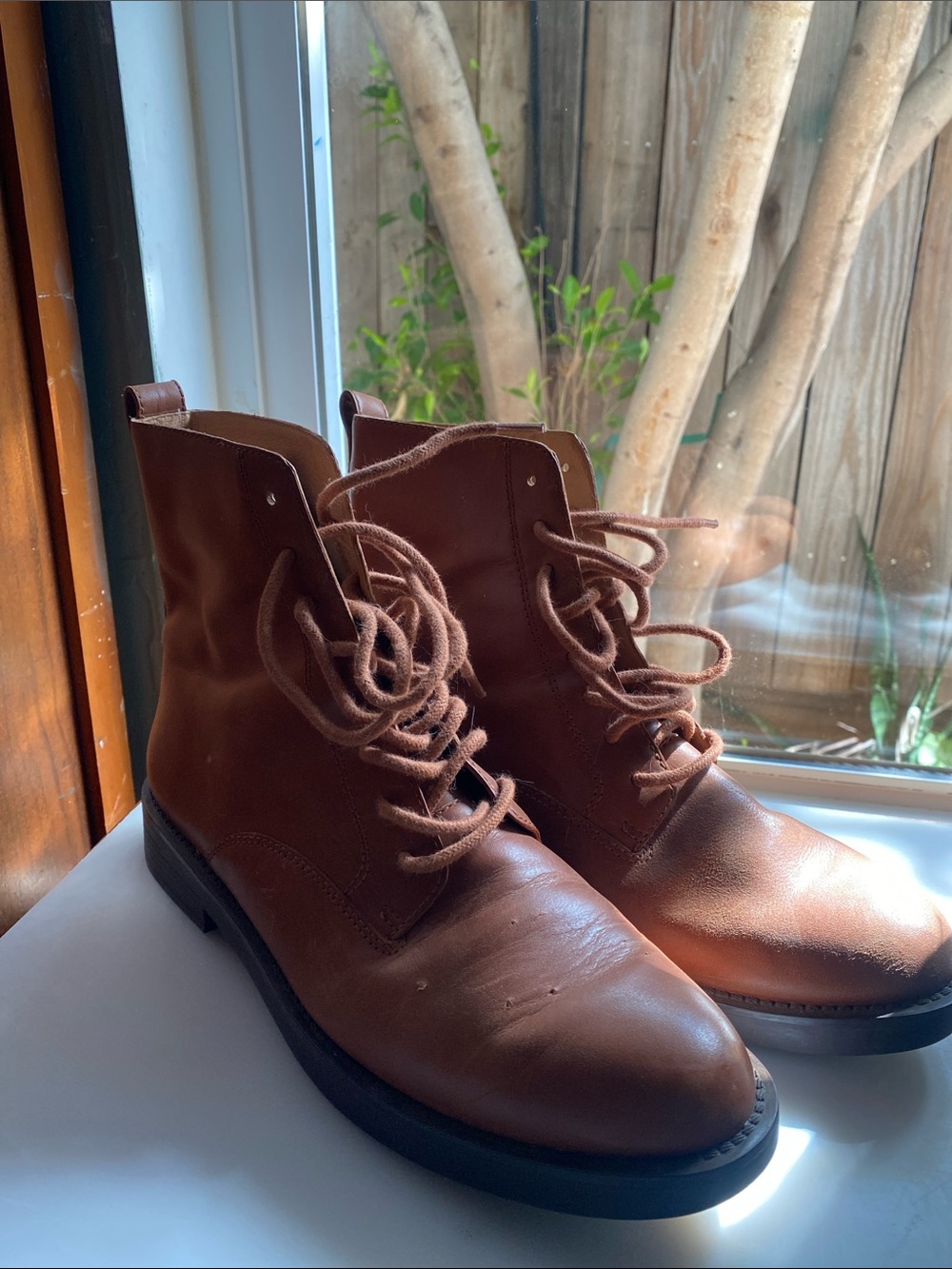 Madewell Leather Lace-Up Boots